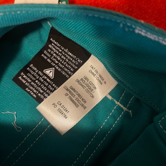 Teal organic cotton boho high rise wide-leg carpenter jeans NWT - Picture 7 of 12